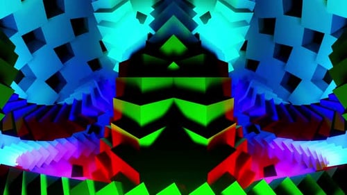 Abstract Colorful Geometric Tunnel Loop Background