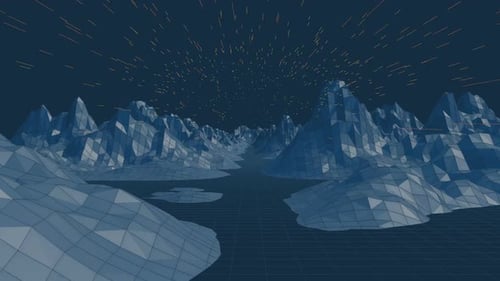Digitally generated video of mountain