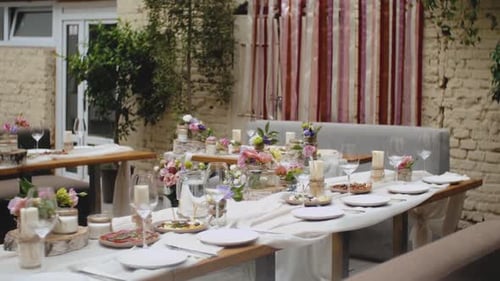 Beautiful Wedding Table Setting at Outdoor Venue