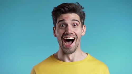 Surprised Man Reacts with Shock and Amazement