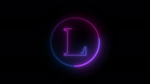 Dynamic Neon Letter L Logo Reveal Loop