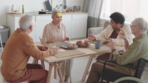 Diverse Friends Playing Post-It Note