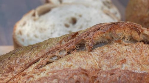 Close Up of Rustic Sourdough Bread Loaf
