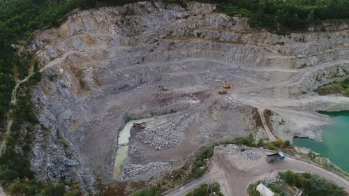 Quarry mine industry. Rock extraction.