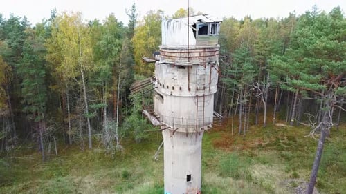 Coastal Defence Batteries at Olmani, Latvia. Military Heritage. Aerial Dron Shot.