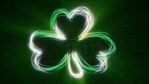 St. Patrick's Day Glowing Shamrock Animation