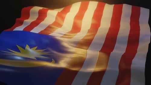 Realistic Waving Malaysian Flag Seamless Loop Animation