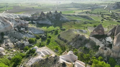 Awesome aerial view of Goreme 4 K Turkey Cappadocia