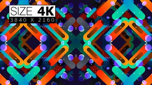 Abstract Geometric Looping Background with Colorful Shapes