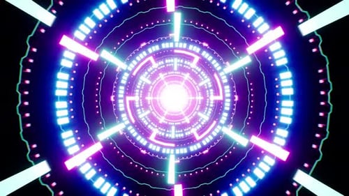 VJ Transform Laser Neon Portal 4K Loop
