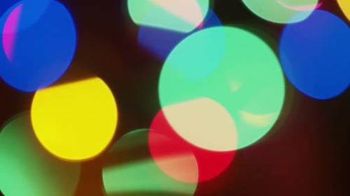 Colorful Bokeh Lights on Dark Background