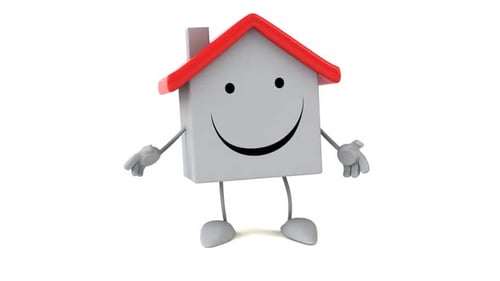 Animated Cartoon House Character Waving