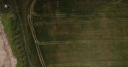 Road Construction Site with Machinery, Bulldozer, Excavation From Above. Video, Aerial View