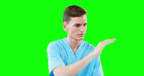 Male doctor using digital screen