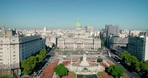 Aerial View of Government Building and Cityscape