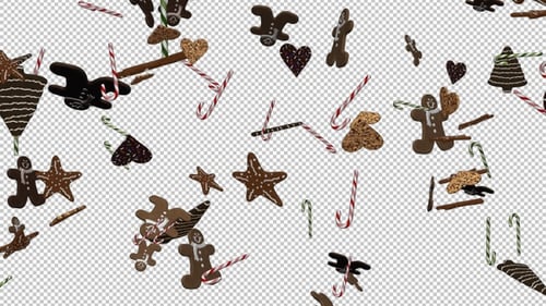 Winter Holiday - Sweets Variety - Falling Loop - Alpha Channel