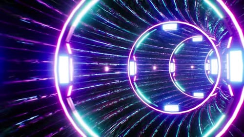 Cyber Neon Portal 4K Loop
