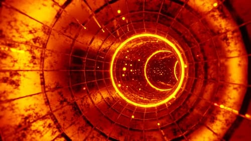 Seamless Loop Motion Graphics Of Flying Into Swirl Circle Energy Tunnel