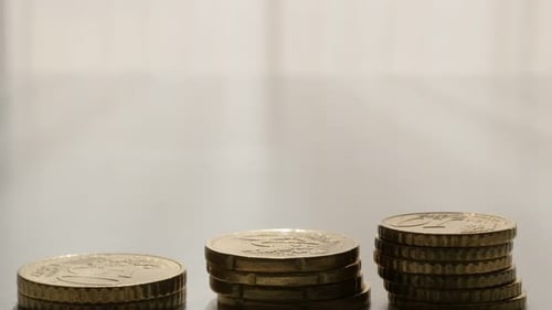 Stack of Euro Coins Close Up
