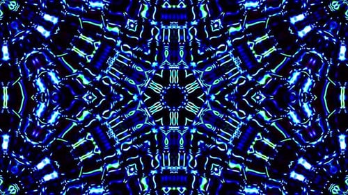 3D lines in multi color texture.with blue reflection.create animation. Smooth circle