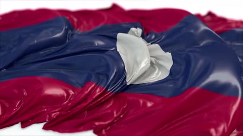 Laos Flag On A White Chalkboard
