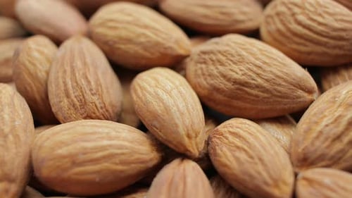 Close-Up of Almonds in a Pile