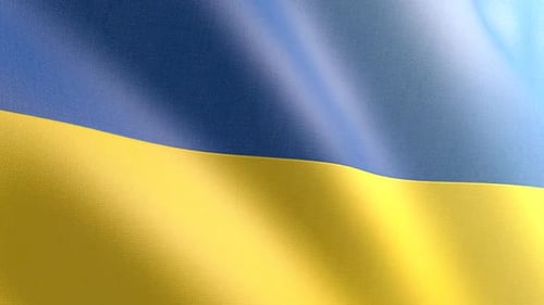 Realistic Ukrainian Flag Waving Seamless Loop