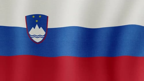 Realistic Waving Flag of Slovenia