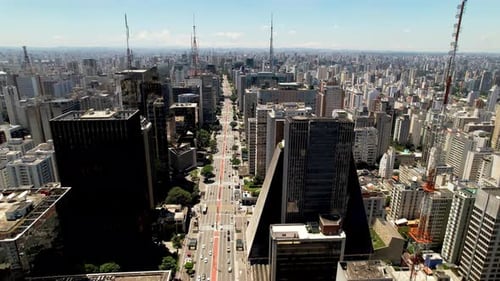 Avenida Paulista no centro de São Paulo, Brasil. Marco turístico.
