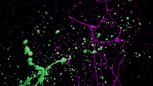 Neon Green and Violet Paint Splatter