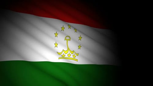 Waving Flag of Tajikistan Seamless Loop Animation