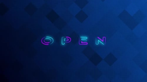 Neon Text Background Open