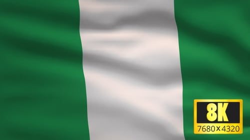 Realistic Waving Nigeria National Flag Loop