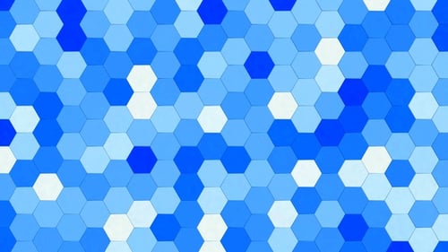 Dynamic Blue Hexagon Grid Abstract Animation