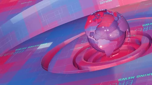 Dynamic Global News Broadcast Opener with Rotating Planet