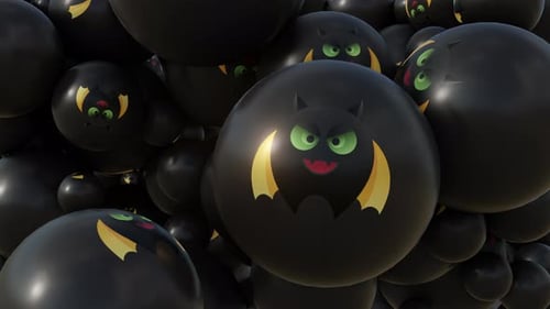 Halloween Bat Spheres Festive Animation