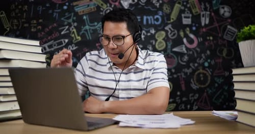 Young Adult Leading Online Meeting From Home