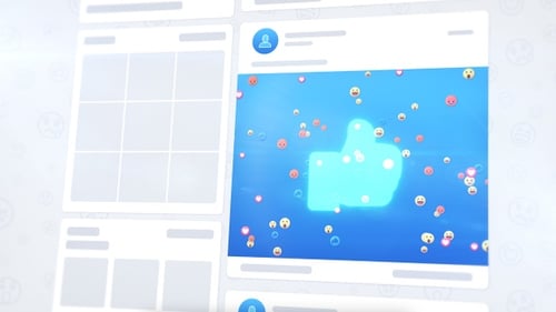 Facebok Social Media Posts Animation Looped