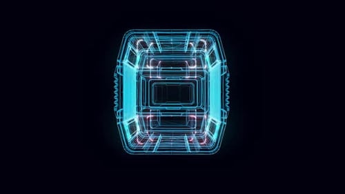 Sci Fi Military Container Hologram Rotating Hd