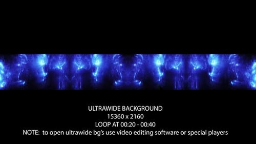 Dynamic Blue Energy Particles Ultrawide Loop Background