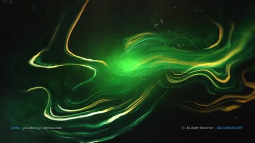 Abstract Green Fluid Light Lines Background Animation