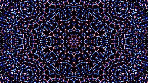 Abstract Glowing Geometric Kaleidoscope Pattern Loop Background