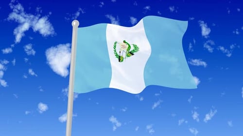 Realistic Guatemala National Flag Waving Animation