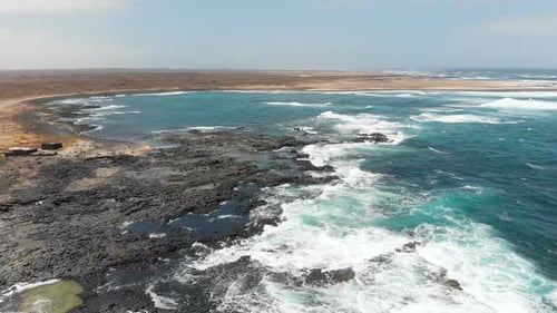 Drone flying over Cotillo Coast - Fuerteventura - Canary Islands