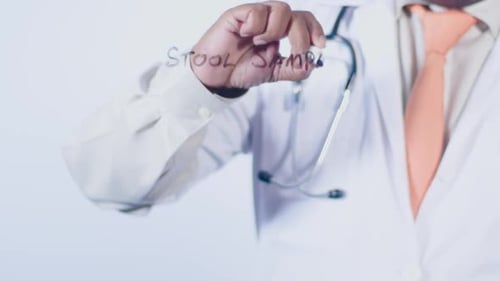Indian Doctor Writes Stool Sample