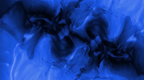 Schwarzer Blau Farbe Tinte Rauch Hintergrund Animation