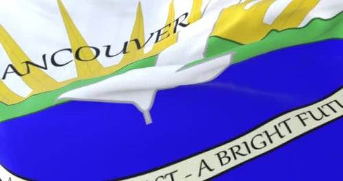 Realistic Waving Flag of Vancouver City Loop