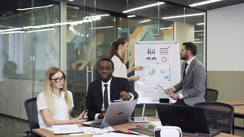 Business Team Brainstorming in a Bright Modern Office