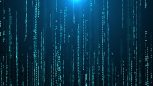 Falling Binary Code Digital Matrix Abstract Background