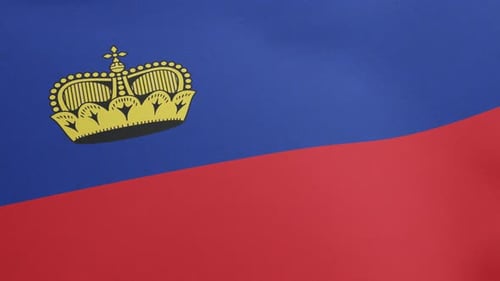 Flag of Liechtenstein Waving Seamless Loop